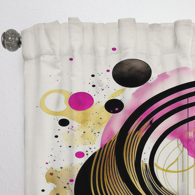 Aric - Abstrait coloré circulaire III - Rideau moderne - Velours obscurcissant - 1 panneau, L 52 po x L 120 po
