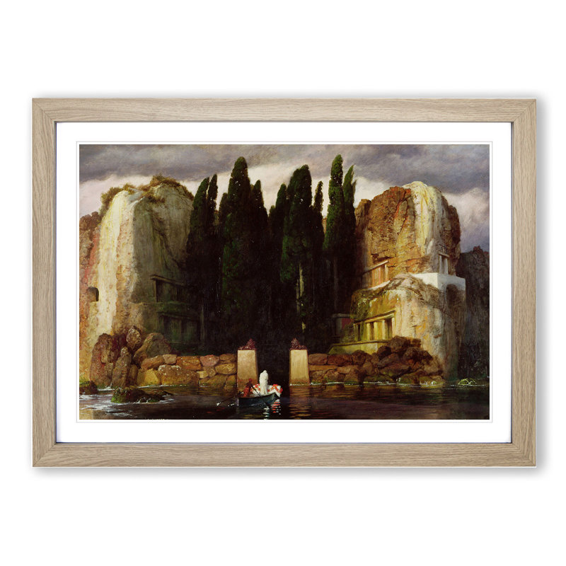 The Isle of the Dead Vol.3 by Arnold Bocklin - Picture Frame Painting, Oak, 36cm H x 48cm W x 2cm D