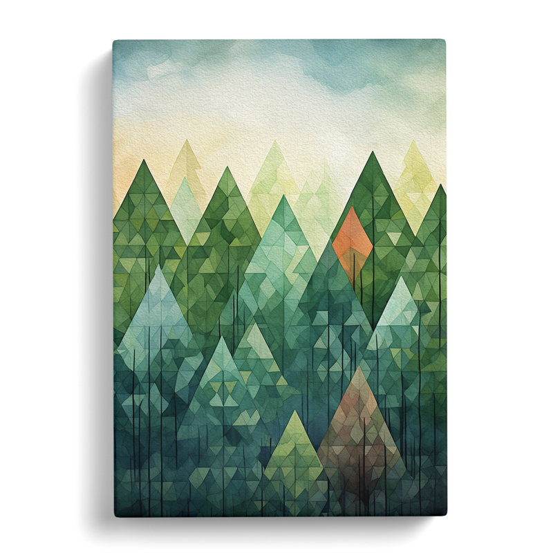 Spring Forest Geometric No.2 - Print, 50cm H x 35cm W x 3cm D