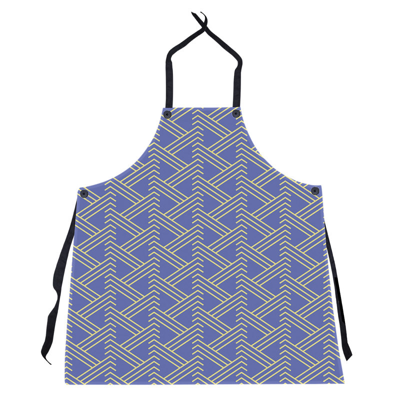 Tablier zigzag classique, Bleu/jaune
