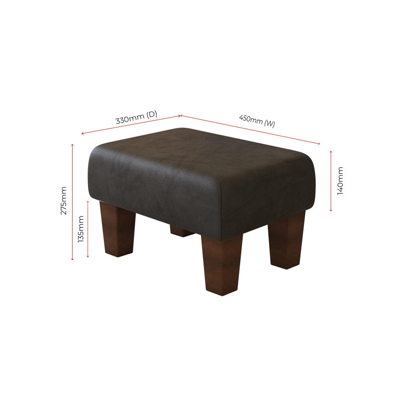 Collado Wood Contemporary Leg, Mahogany, Black, Italian Leather