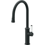 Davoli Pull-Down Kitchen Faucet with Button Sprayer - High Arc Spout