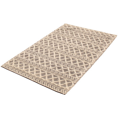 Tapis crème en laine tressé à la main