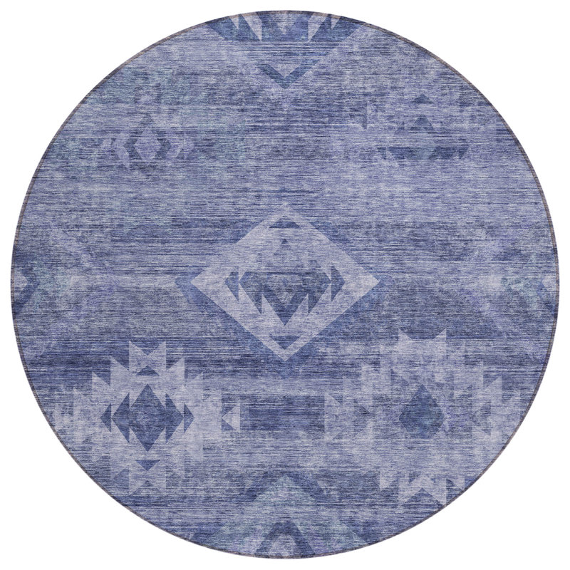 Tapis intérieur / extérieur Shilynn avec envers antidérapant, Rond 8 pi