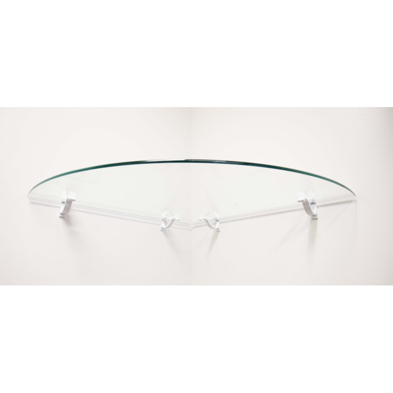 Tablette d'angle en verre Arriella, Blanc