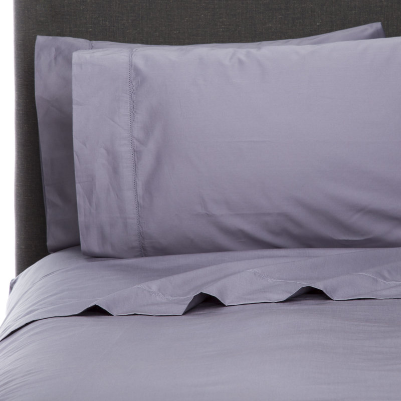 Barbe Sheet Set, King Sheet Set + Fitted Sheet + 2 Pillowcases, Silver