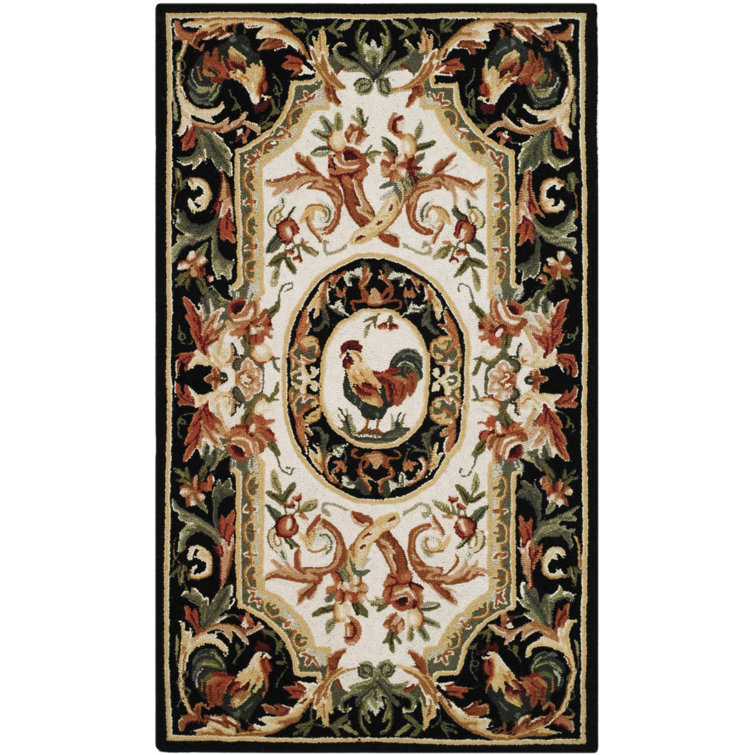 Kinchen Hand Hooked Wool Floral Rug