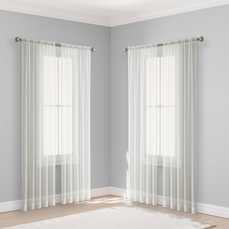 Dipankar Sheer Curtain, 54" W x 108" L, Ivory