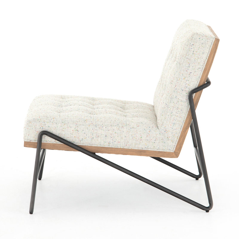 Wharton Upholstered Accent Chair, Brown, White