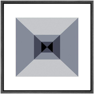 " 3D Optical Illusion Gray Geometric Squares Abstract Shapes Minimalism Alternative Dramatic Dark "