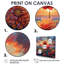 Orange orange rose coucher de soleil Dahlia Field II - Dahlia Wall Art Living Room-2041356875-2041356851
