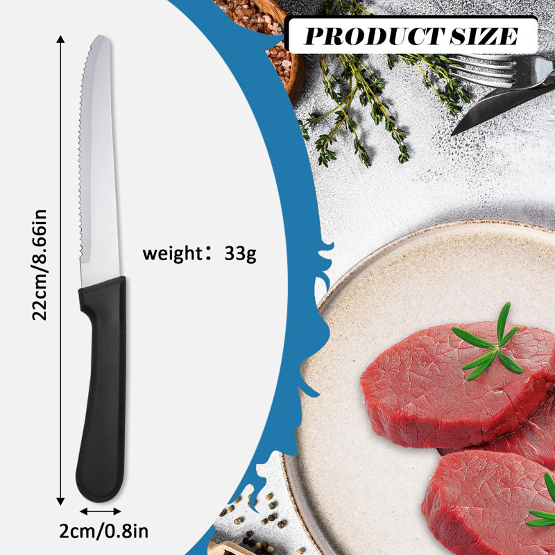 Ensemble de 36 couteaux à steak 36 pièces - Acier inoxydable 8,7 po avec lave-vaisselle, argenterie moderne pour la cuisine, la maison et le restaurant