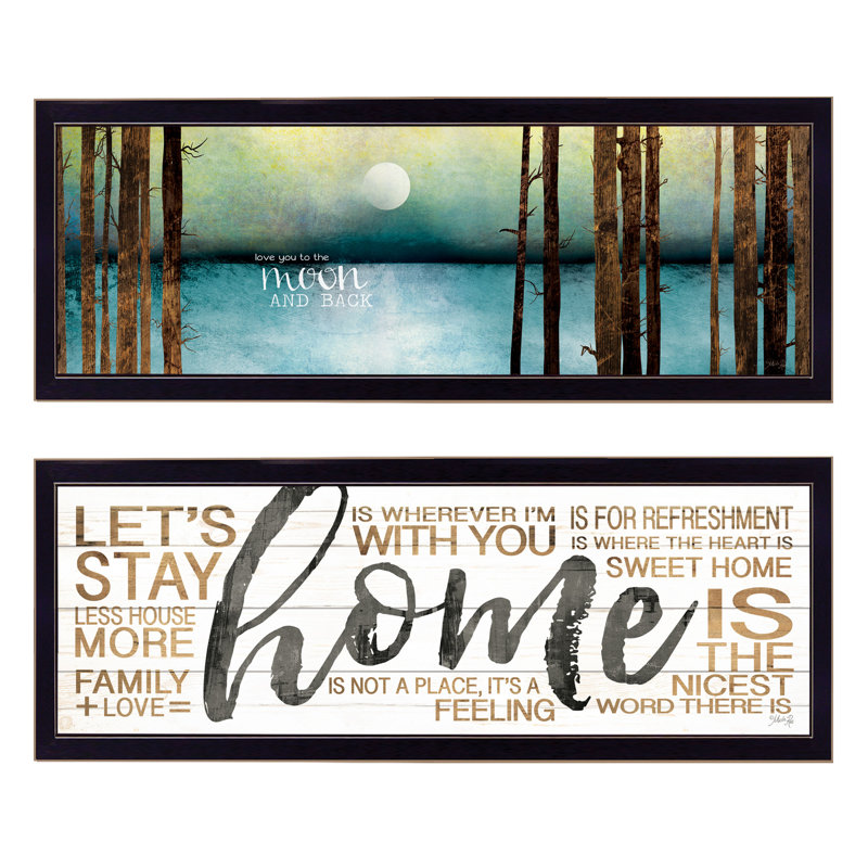 Black Framed Love Home 2-Piece Vignette Wall Art