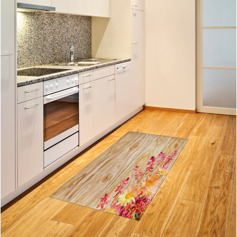 Tapis décoratif à haute densité en fibres de polyester Wildflower, Rectangle 2 pi 7 po x 5 pi