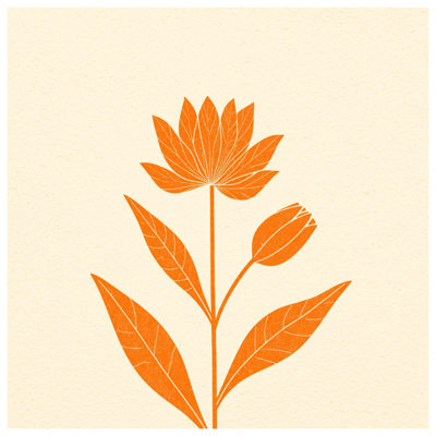 Édredon orange à motif floral