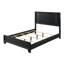 Très grand lit à panneau 1pc de style contemporain avec finition en bois anthracite pour la structure de la chambre à coucher, assemblage requis avec finition, délicatesse, nécessaire