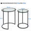 Sibrina Glass Top Side Table Set