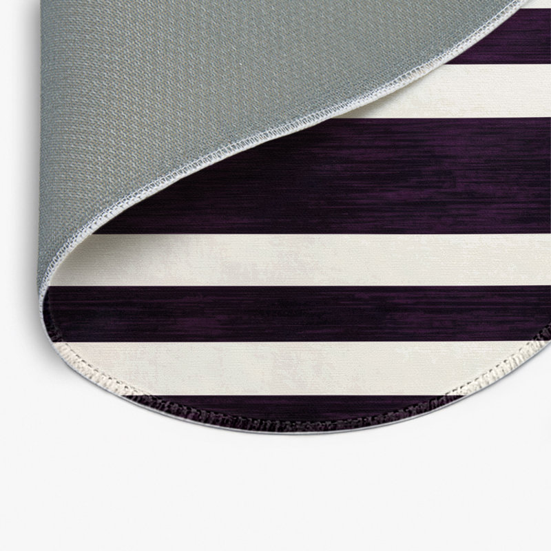 Tapis intérieur / extérieur mauve HorizontalStripes, Rond 5 pi