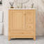 Meuble-lavabo autoportant avec lavabo en céramique, 3 tiroirs et support de porte de rangement