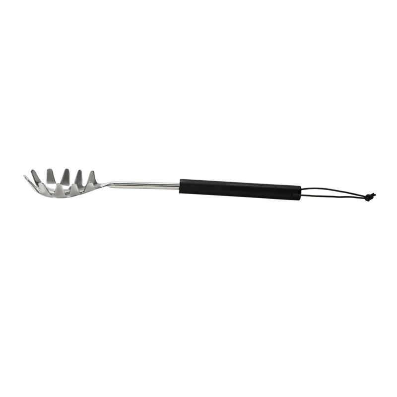 Desserte à pâtes fendue en acier inoxydable avec poignée en bois de manguier et attache en cuir