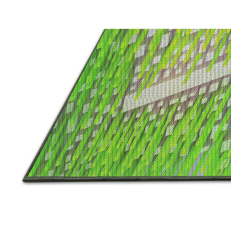 Vert Tapis décoratif, Rectangle 5 pi x 7 pi