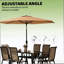 Ensemble de salle à manger durable pour 6 personnes avec parasol compatible solaire; Ensemble de patio 8 pièces résistant aux intempéries pour la cour et la terrasse