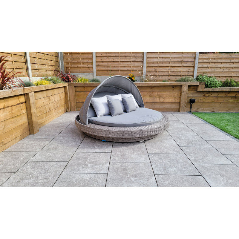 Bernyce 230cm Wide Wicker Patio Daybed with Cushions