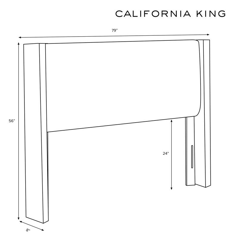 Knighten Upholstered Headboard, California King, Luxe Snow Velvet