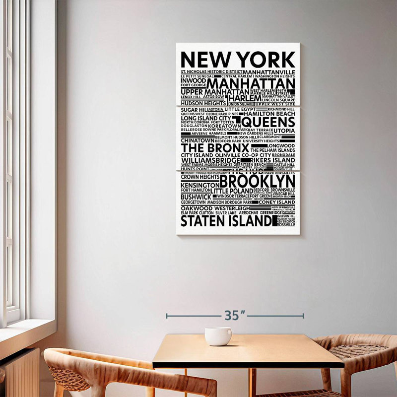 Tergel, New York, arrondissements et rues, H 57 po x l 36 po