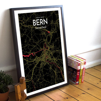 Bern City Map - No Frame Print