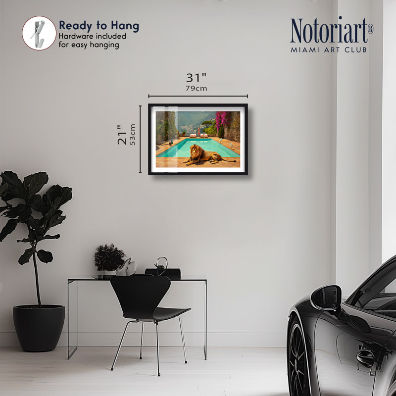 Art mural Regal Oasis Shadowbox par Funori, cadre noir, H 21 po x l 31 po, Cadre noir