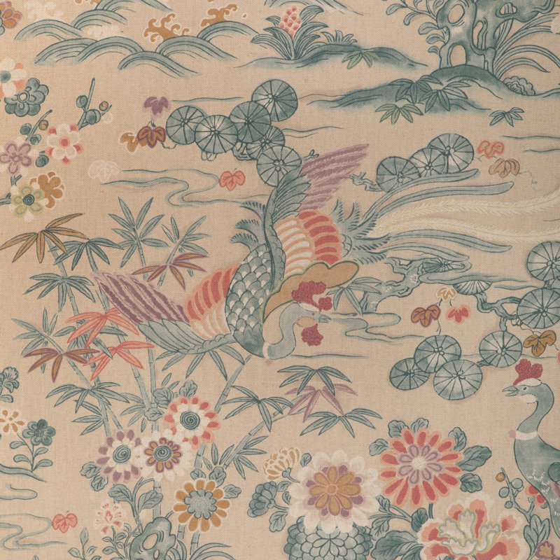 Sakura Print, Beige/Blue/Turquoise