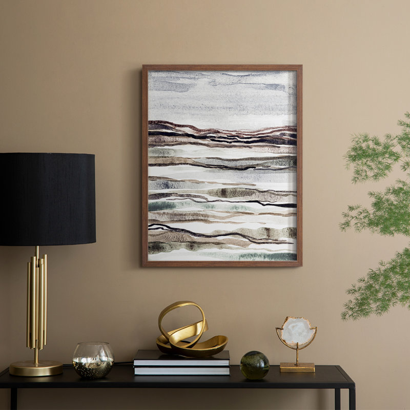 «Mute Earth Layers I», reproduction encadrée - bois massif, H 11 po x l 9 po, Noyer