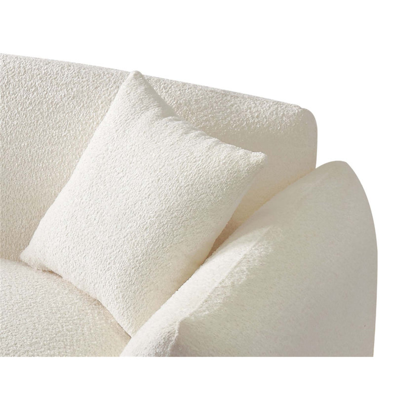Ladaja 102.36'' Upholstered Sofa, Beige Teddy