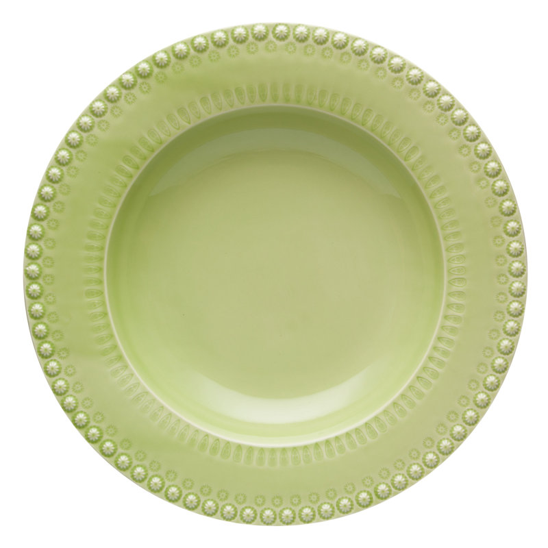 Fantasy Earthenware Pasta Dish, Bright Green