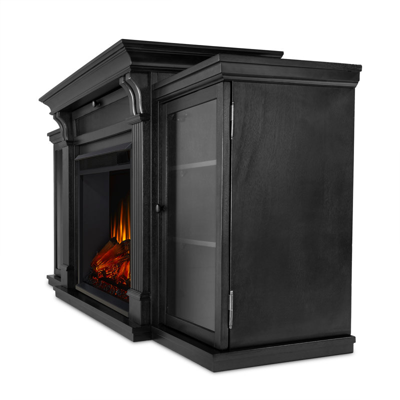 Calie 67'' TV Stand with Fireplace, Black