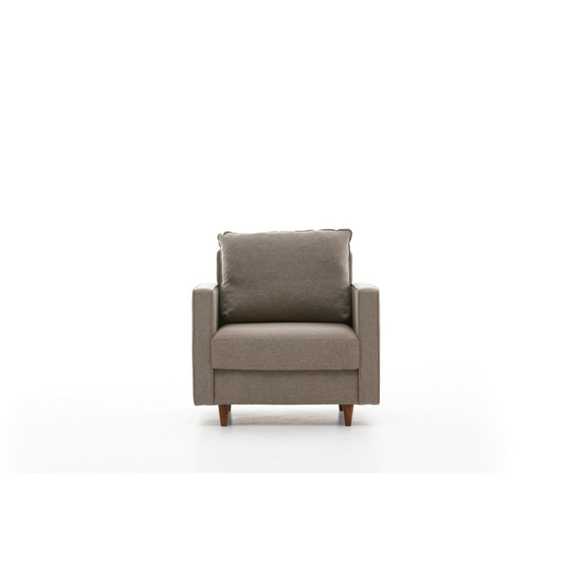 Fauteuil en polyester 33,46 po Darron, Polyester crème