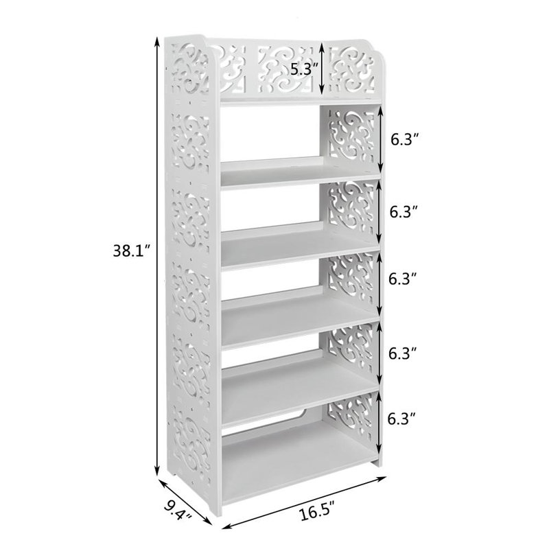 Tepass 18 Pair Shoe Rack, (6 Shelves) 38.1" H x 16.5" W x 9.4" D