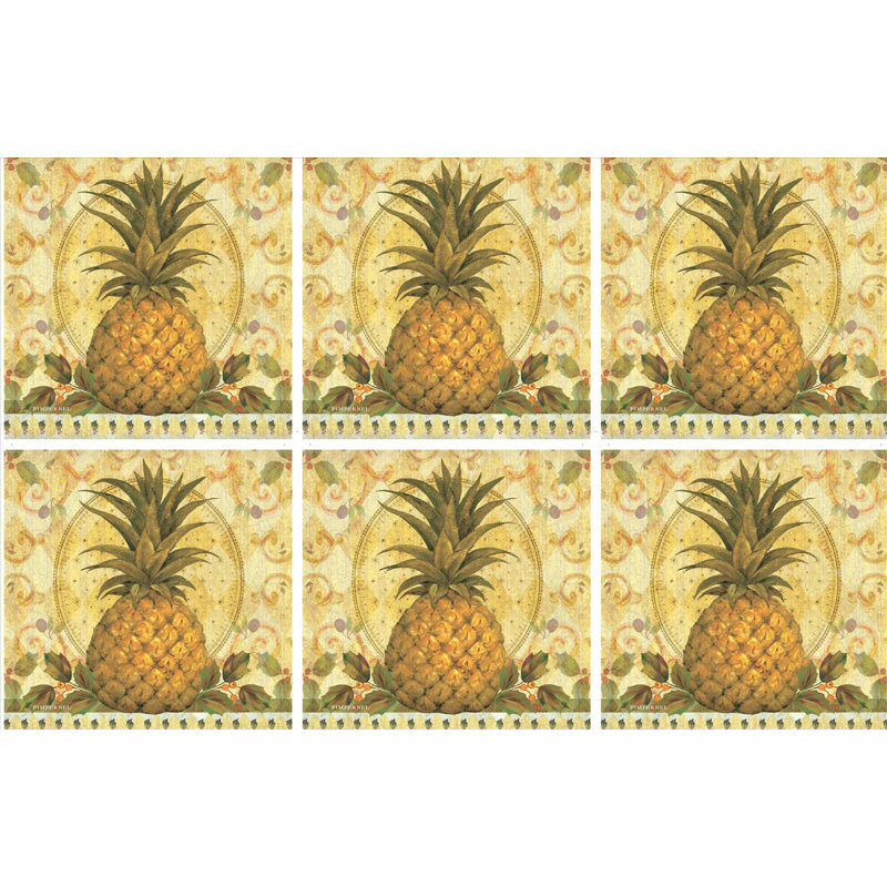 Sous-verres Pimpernel Golden Pineapple 4 po x 4 po