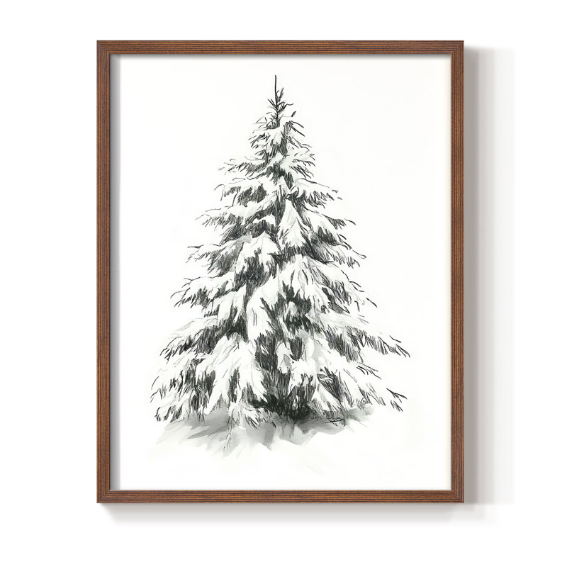 «Christmas Holiday Art», reproduction encadrée en bois massif, Walnut, H 11 po x l 9 po