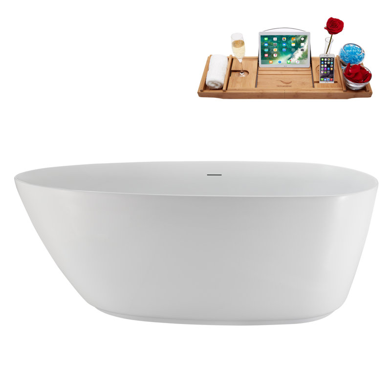 Baignoire autoportante 67 "avec drain 67" Streamline, Bronze huilé mat