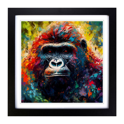 Gorilla Neo-Impressionism - Framed Print
