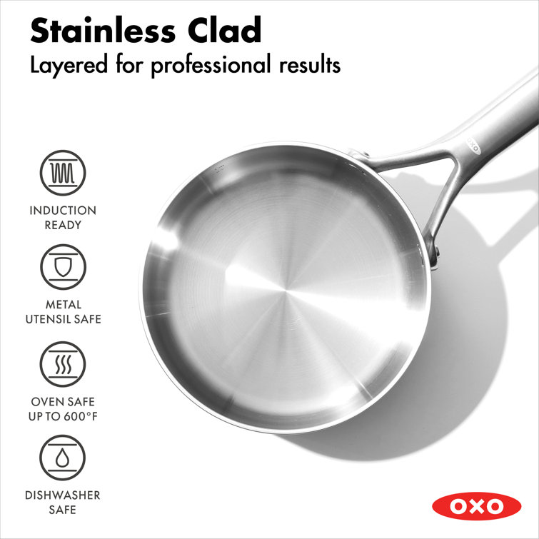 OXO Good Grips Tri-Ply Pro 3.5 qt. Stainless Steel Covered