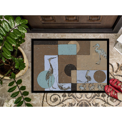 Tapis de porte d’intérieur anti-dérapant héron