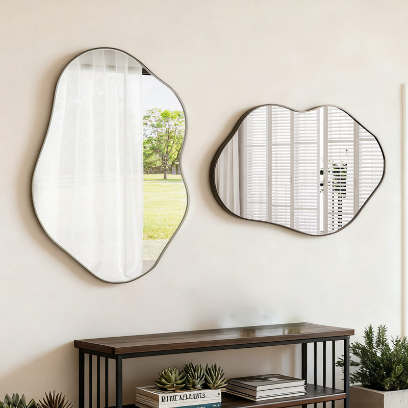 Miroir mural (ensemble de 2), Noir, 44 po x 32 po