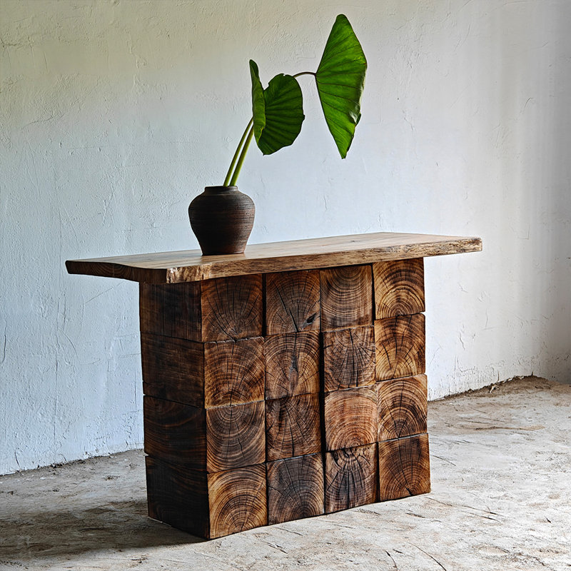 Middle ancient style solid wood console table
