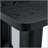 Black Wood Textured Dining Table with Gray Glass Insert