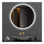 Miroir rond de salle de bain 32 po à DEL avec meuble-lavabo mural, anti-buée, 3 lumières réglables à température de couleur et à intensité variable, miroir de maquillage pour la chambre à coucher et la salle de bain, miroir intelligent pour la d?