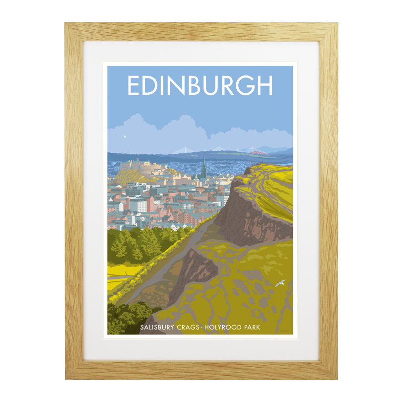 Edinburgh 3 by Stephen Millership - Print, 43.5 cm H x 33.5 cm W x 2.2 cm D, Oak