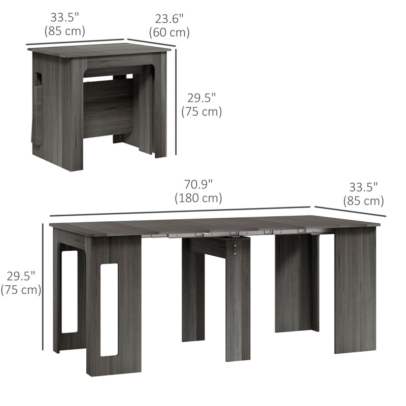 Foldable Table, Extendable Dining Table Seats up to 6 People